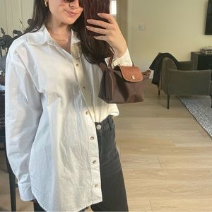 FOR SALE — Donni. | Two-Tone Poplin Button Down - Powder/Creme